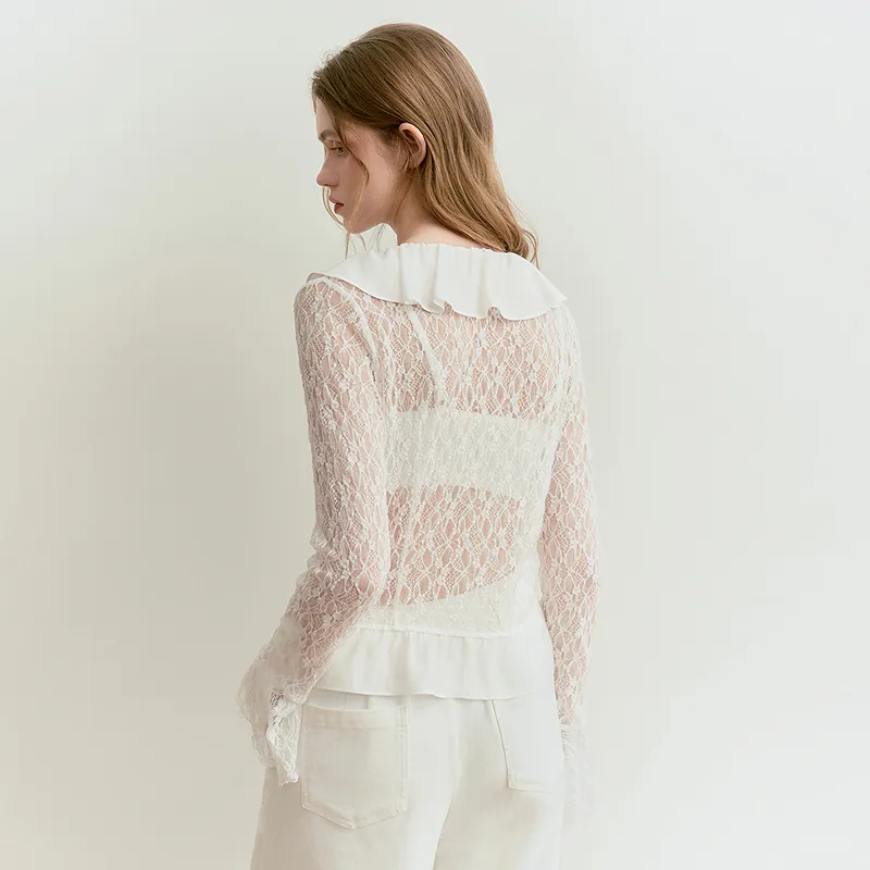 LEDIN Chiffon Shirt Women's Bright White-6