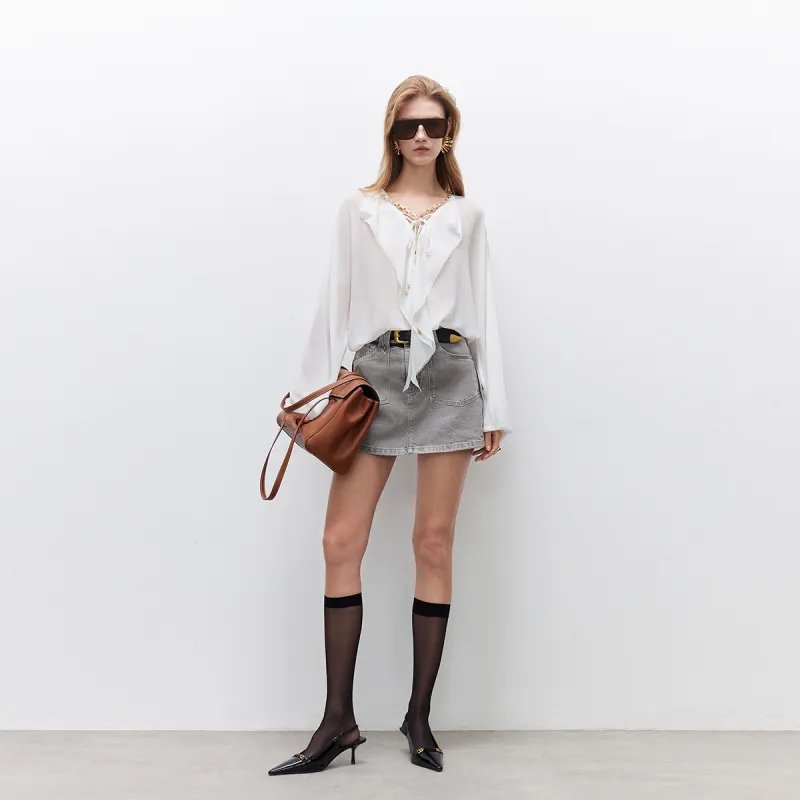 ONLY Denim Shorts Women's J08 Light Denim Gray-3