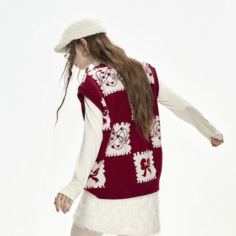 ELF SACK Vest Women's Bowknot Red-3