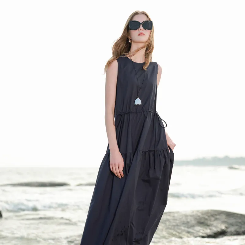 3COLOUR Sleeveless Dress Women's Navy Blue-3