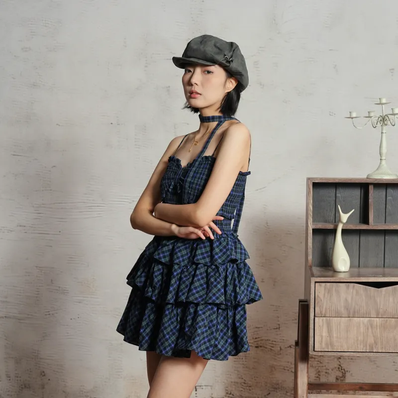 SETIROM Slip Dresses Women's Plaid-3