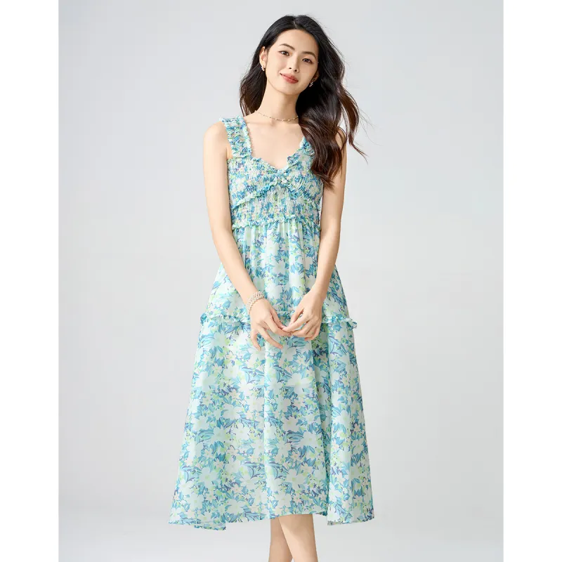 Love Elaine Summer Slip Dress Women's Green-1