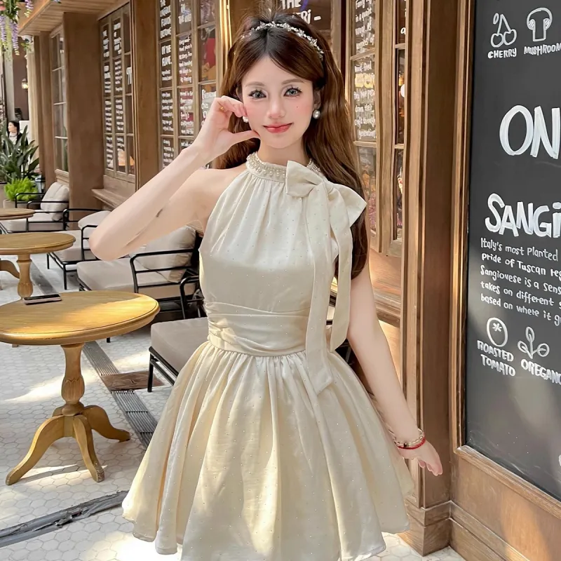 QYPRF Sleeveless Dress Women's Apricot-3