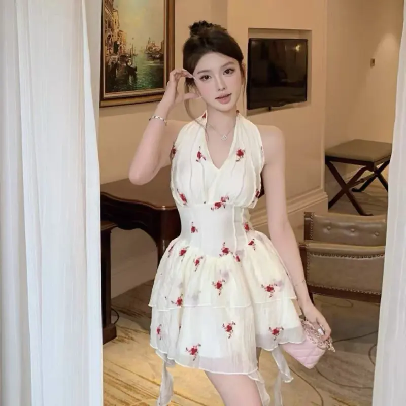 GLEE DIARY Sleeveless Dress Women's Apricot-2