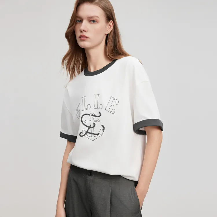 ELLE Short Sleeved T Shirts Women's-19