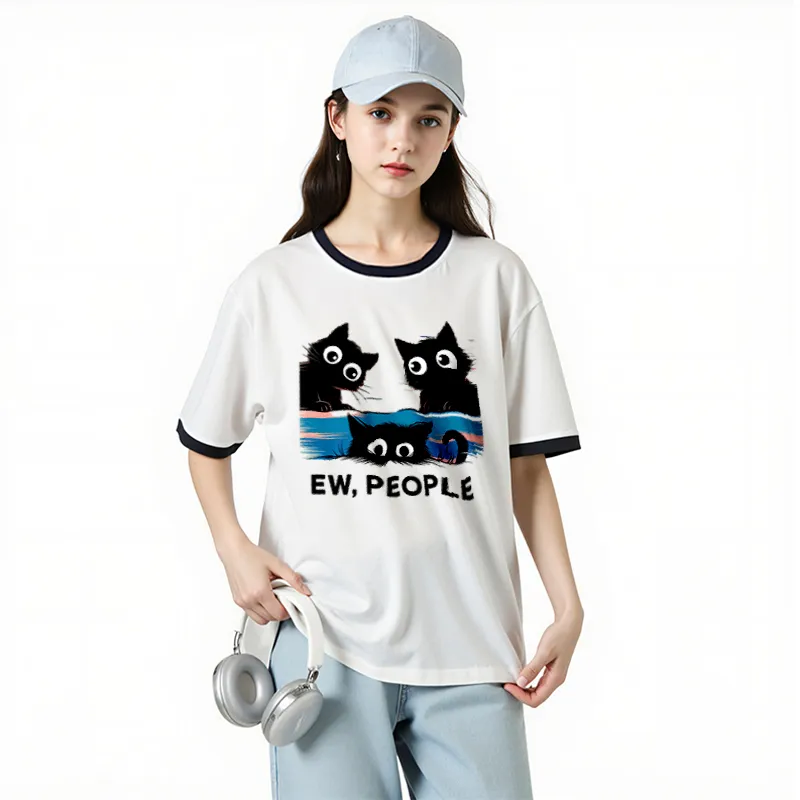 FAIRWHALE Drop Shoulder Sleeve T Shirt Women's-3