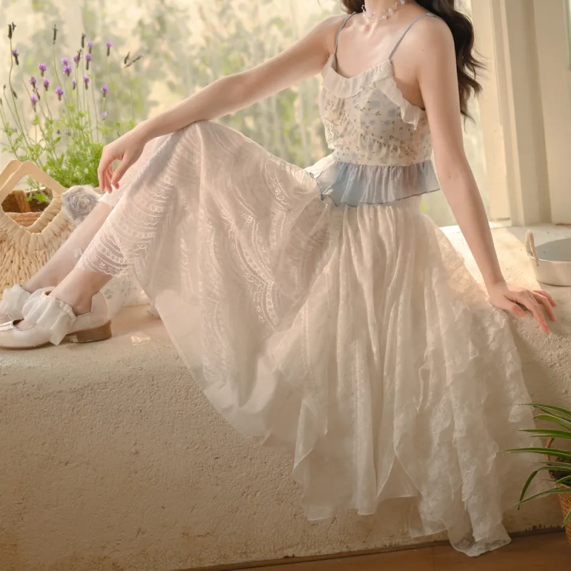 SNBL Casual Long Skirt Women's White-2
