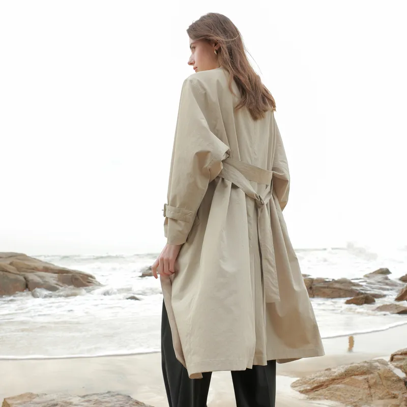 3COLOUR Trench Coat Women's Light Coffee-3