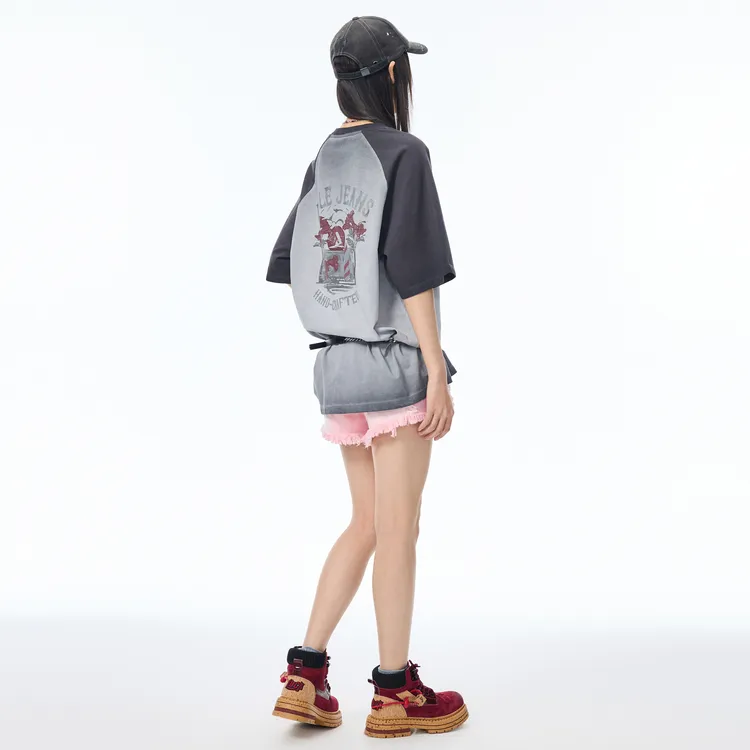 ABLE JEANS Denim Shorts Women's Geranium Pink-6