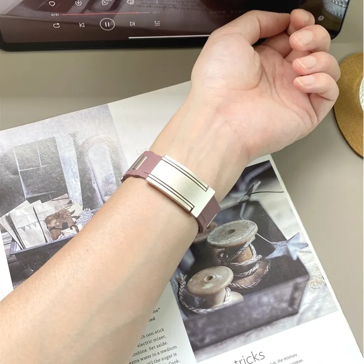 Sopi Apple Compatibility Watch Band Rubber, Stainless Steel Material-51