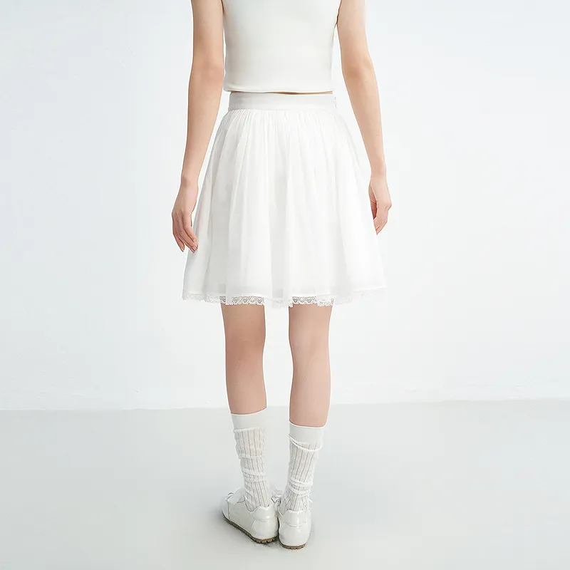 LEDIN Casual Short Skirts Women's Bright White-6