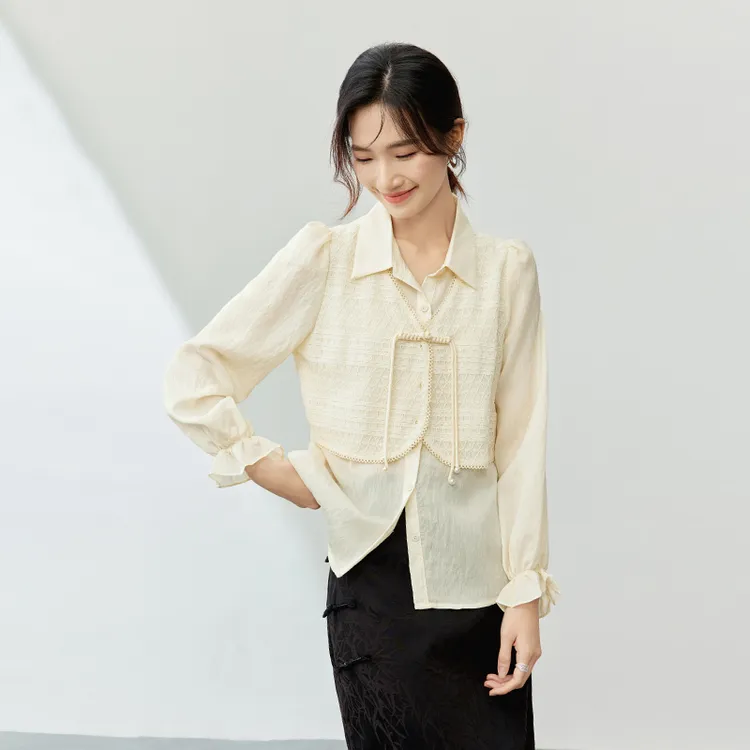 SENTUBILA Shirts Women's Birch Apricot-4