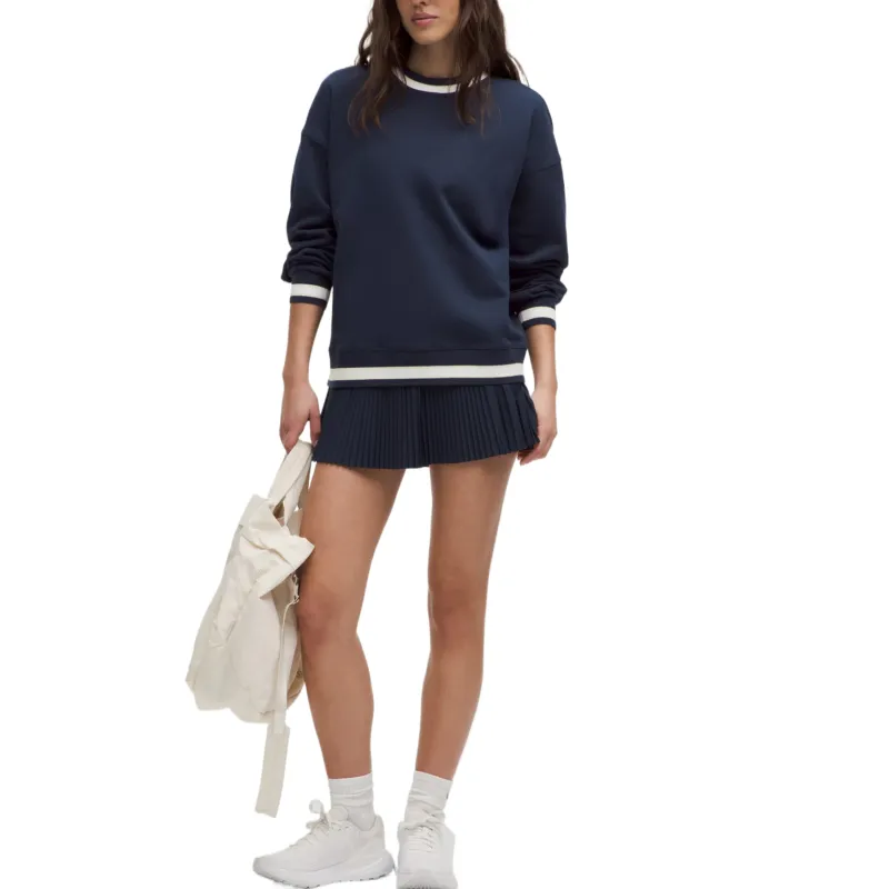 Lululemon Perfectly Oversized Sweater Women's Dark Blue Club Blue/Light Ivory-2