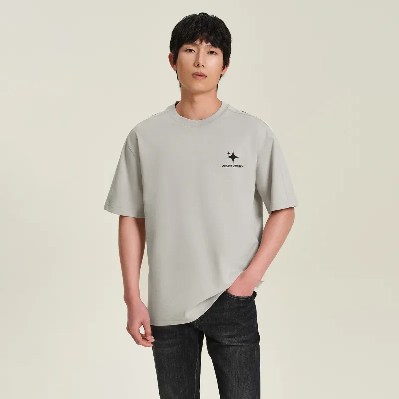 HLA T-Shirt Men's 1Light Gray Splicing-2