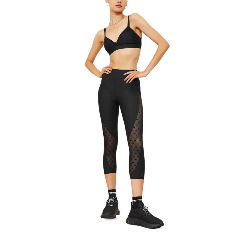Alo Yoga Airlift Mesh High-Waist Celeste Capri – Black Sale Athletic Trousers Women's Black-6