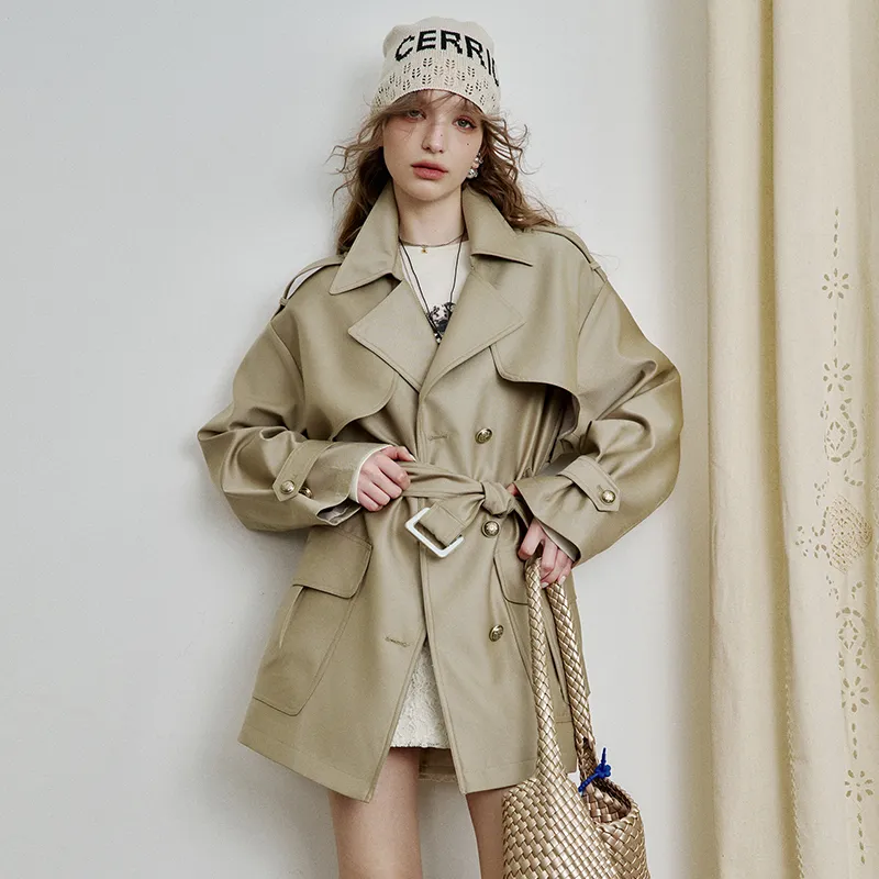 ELF SACK Trench Coat Women's Warm Khaki-4