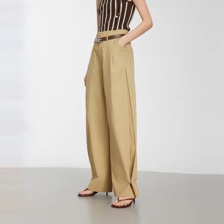 ELLE Casual Pants Women's Light Khaki-2