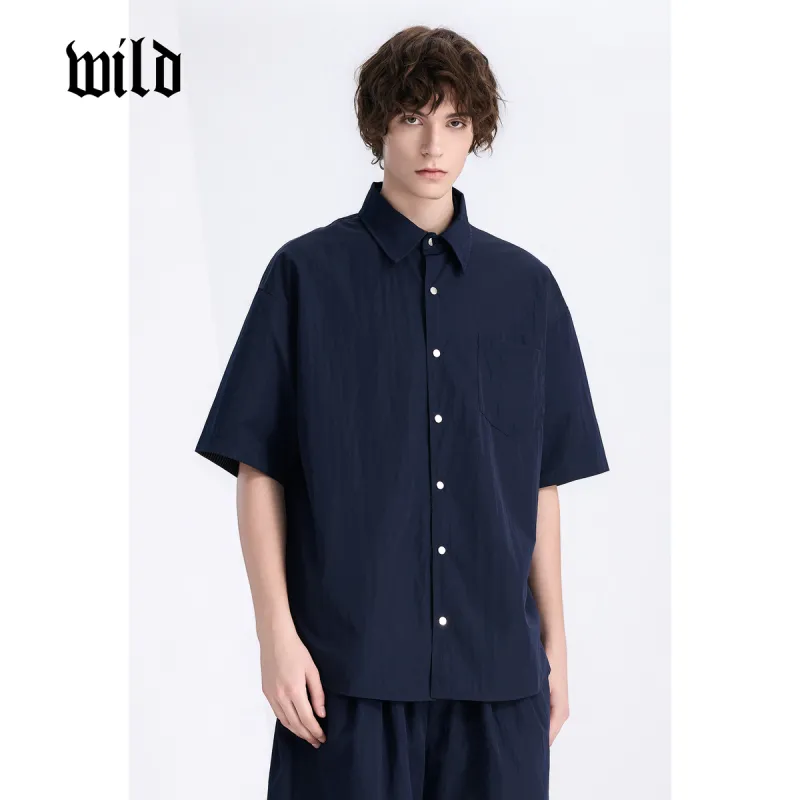 WILD LEADER Shirts Men Royal Blue[CW51585A52]-1