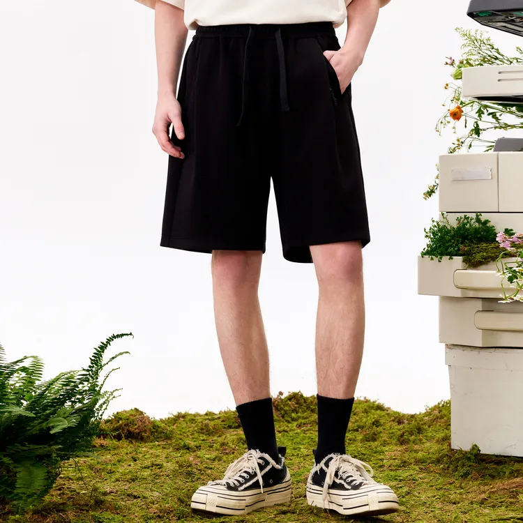 Bosieagender Casual Shorts Unisex Black-2