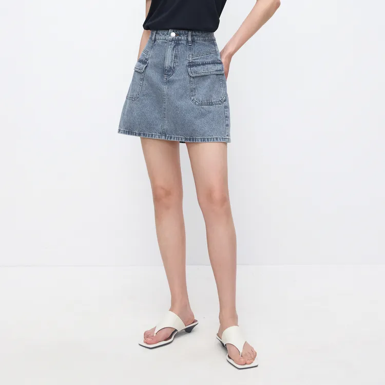 SHUIYUNJIAN Denim Short Skirts Women's-2