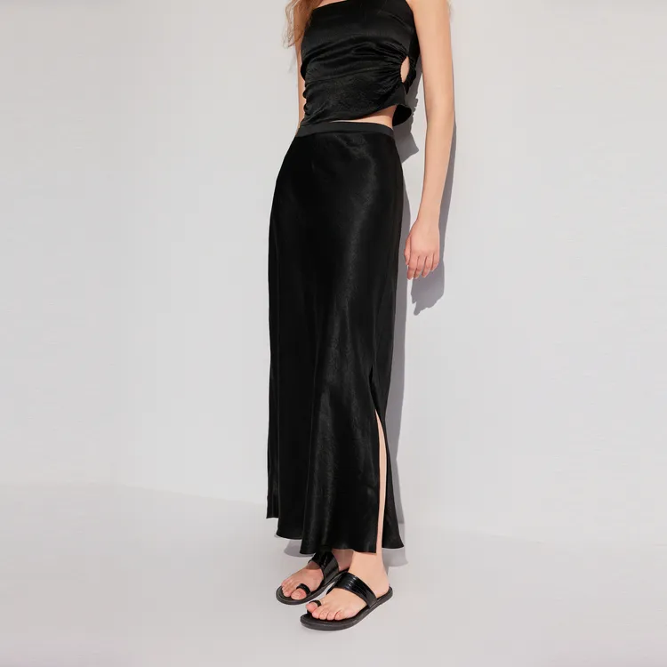 ELLE Casual Long Skirts Women's Black-1
