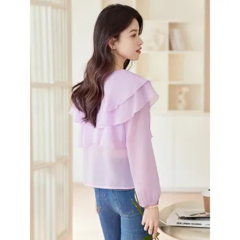 Like The Age Of Water Spring, Summer, Fall Shirt Loose Fit Women's Purple