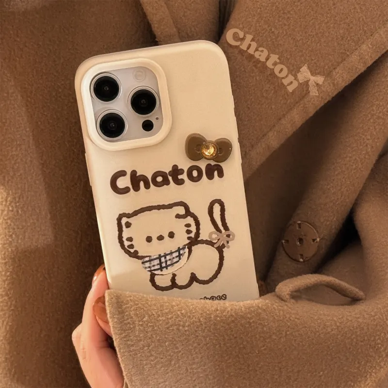 Cuttlefish Grid TPU Material Brown 3D Effect Niche Phone Case Compatible With Apple 16/15/14/13/12/11-4