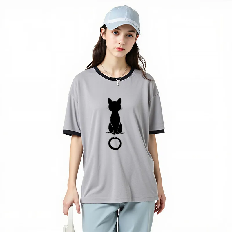 FAIRWHALE Drop Shoulder Sleeve T Shirt Women's-22