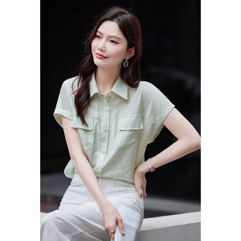 TERRE BLEUE Shirts Women's Light Green-3