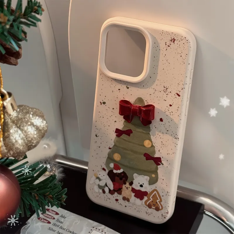 Cuttlefish Grid TPU Material 3D Effect Bowknot DIY Creative Phone Case Compatibility Iphone16/15/14-5