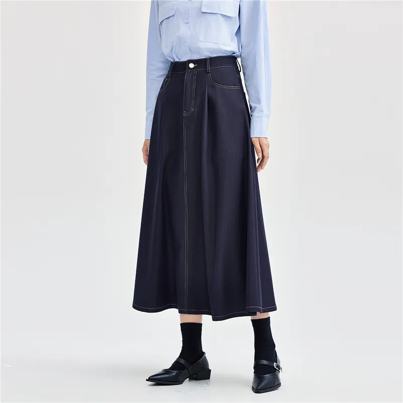 UNIQLO Denim Long Skirts Women's-4