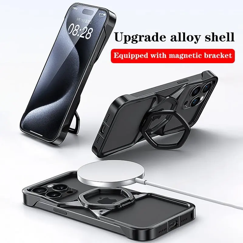 Record Star Metal Hexagonal, English Screw Type Phone Cases Compatibility With Apple 15 Pro Girlish Trendy And Cool-2