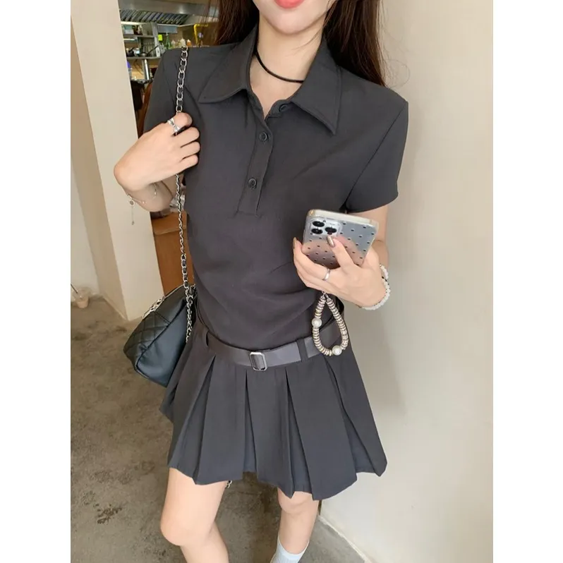 XIANSINIAO Short Sleeved Dress Women's-3