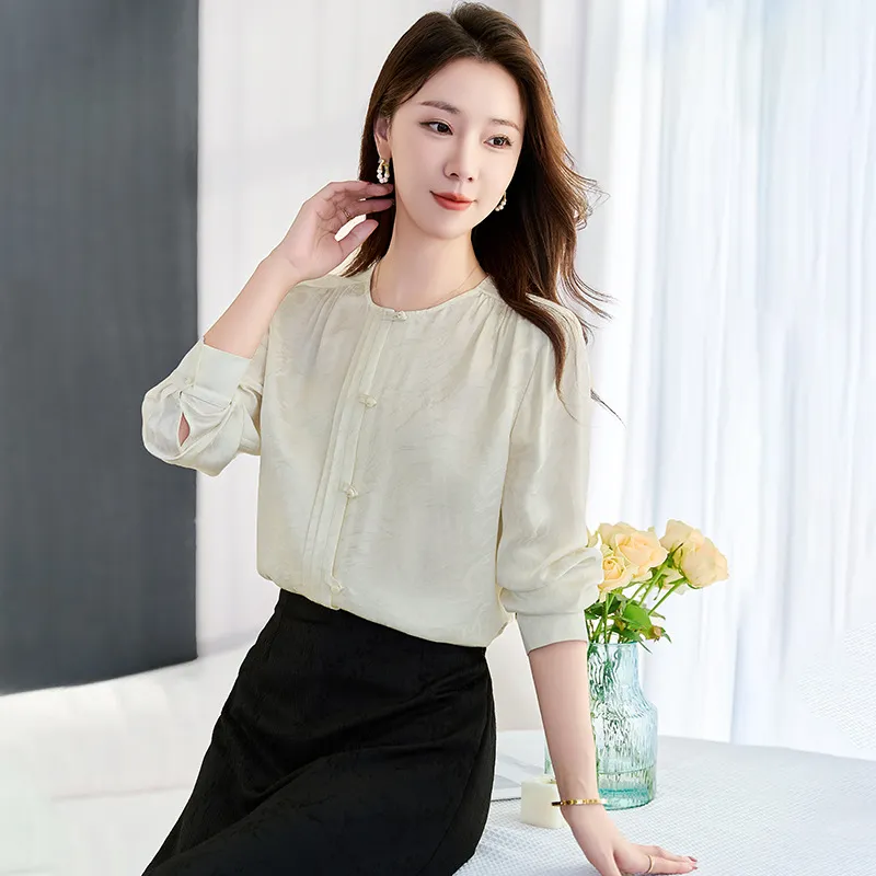 Ink Beauty Shirt Women's Champagne Beige-2