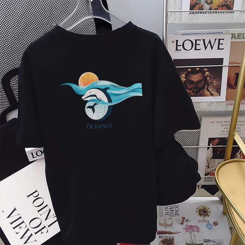 FAIRWHALE Drop Shoulder Sleeve T Shirt Women's-5
