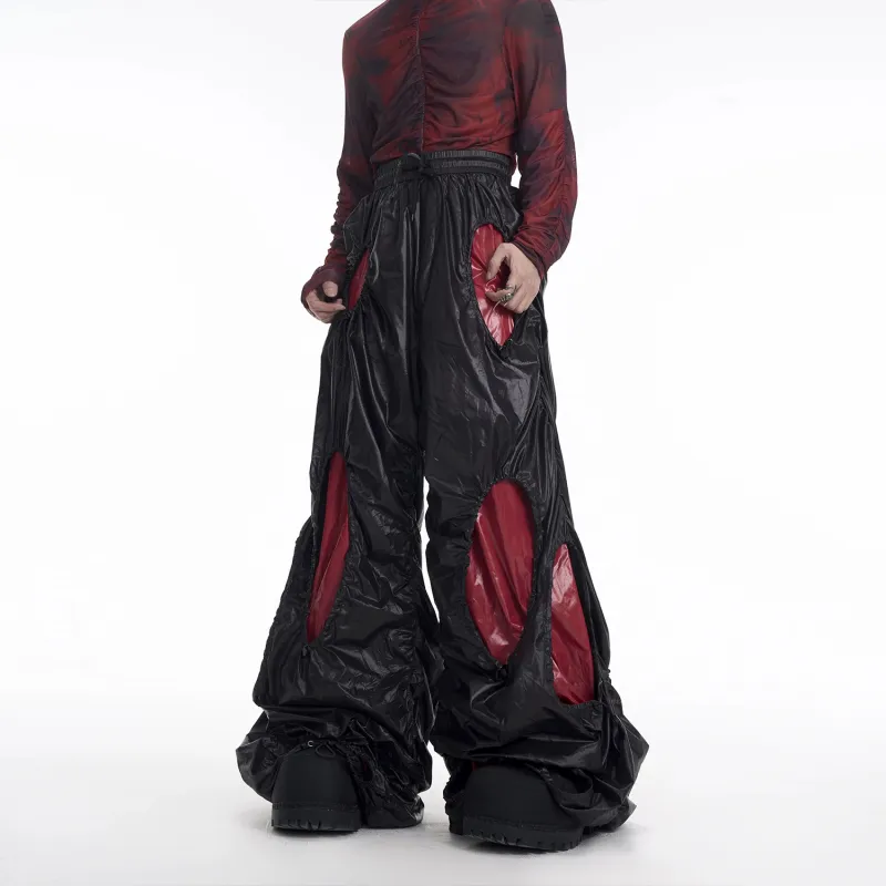 START EXCEED END Drawstring Casual Wide Leg Floor Length Pants Unisex Black Pants-6