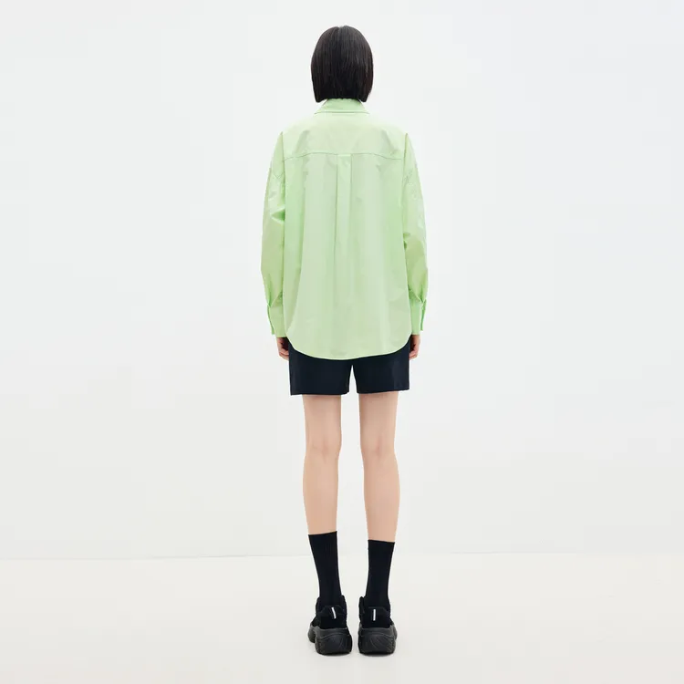 SHUIYUNJIAN Minimalist 100% Cotton Long Sleeved Shirt Women's-11