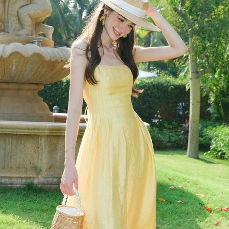 BEAUTIFUL CONFESSION Slip Dress Women's Yellow-3