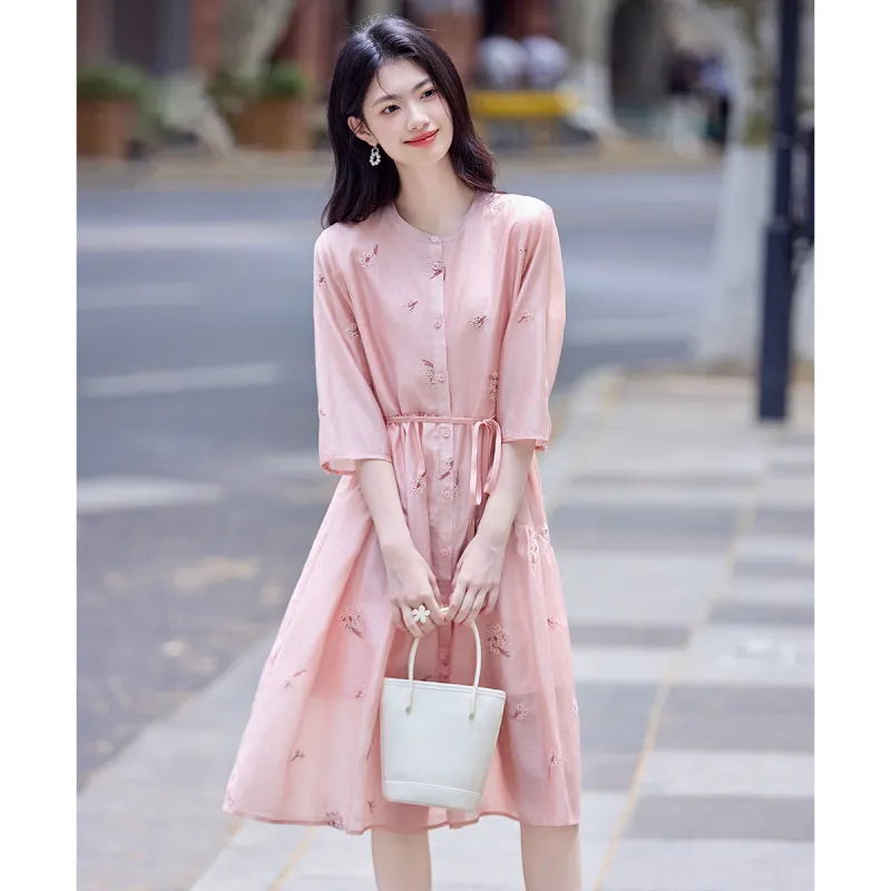 Still Quiet Short Sleeved Dress Women's-4