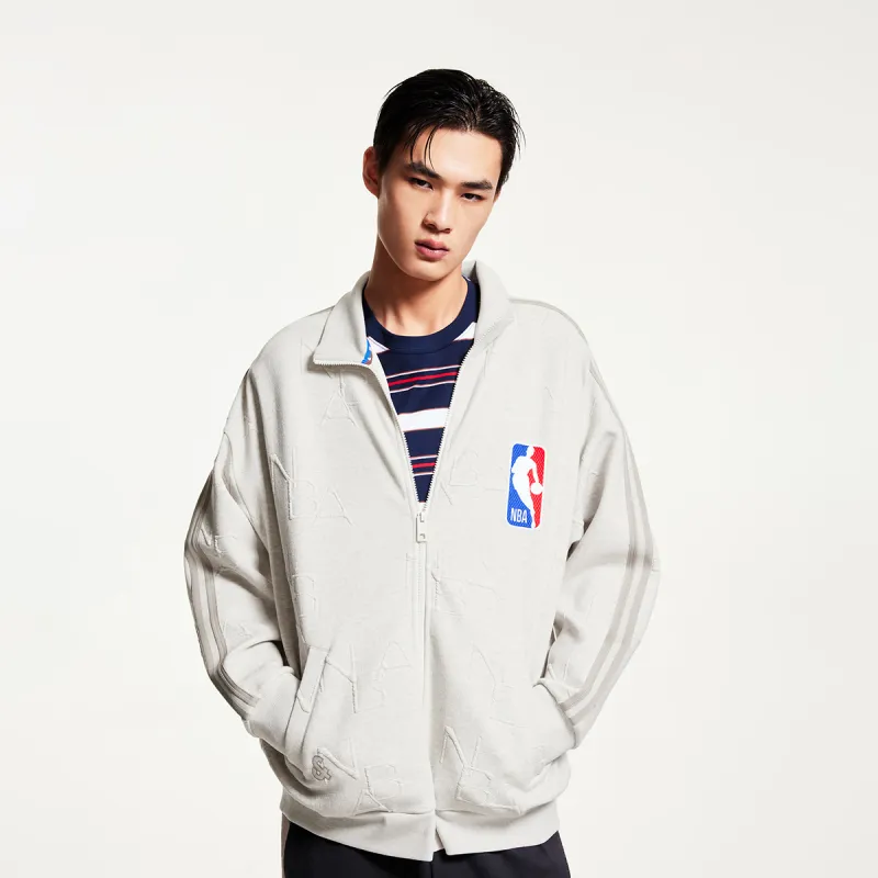 JACK JONES· JACK & JONES X NBA Co brand Sweatshirt Men's Stone Gray Heather Gray-5
