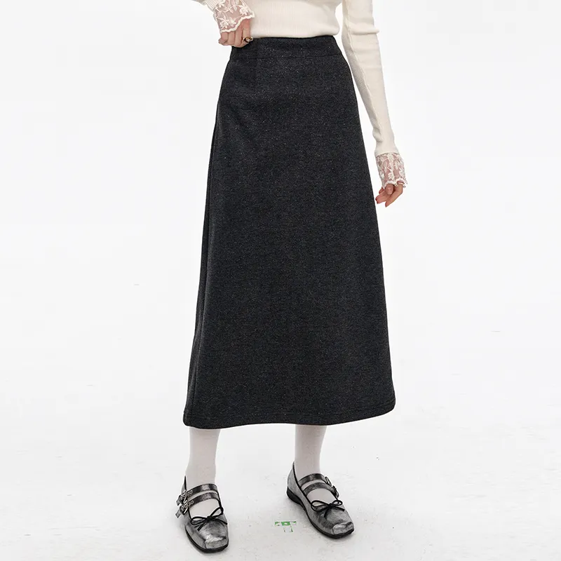 ELF SACK Casual Short Skirts Women's Versatile Dark Gray-3