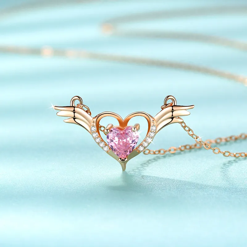 Happy Tide S925 Silver Necklaces Women's Silver Rose Gold-2