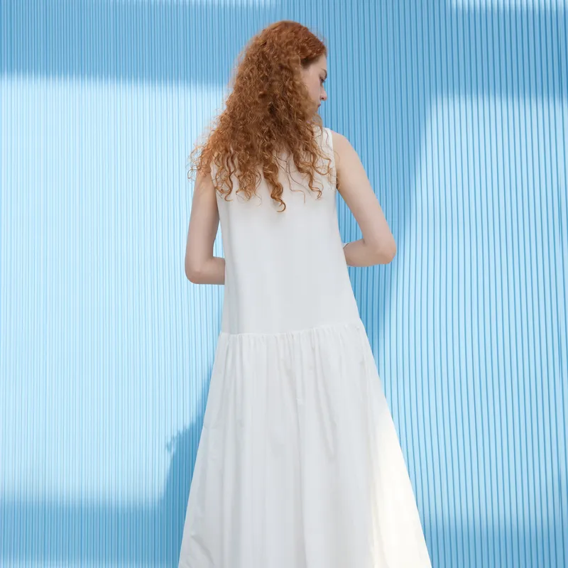 3COLOUR Short Sleeved Dress Women's Cloud White-5