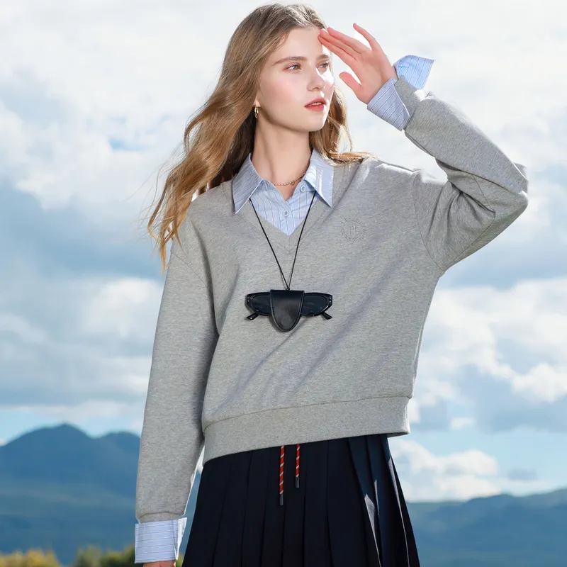 3COLOUR Sweatshirt Women's Stone Gray-5