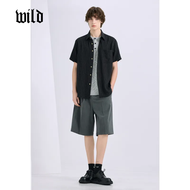 WILD LEADER Shirts Men Mysterious Black[CW51585A43]-3