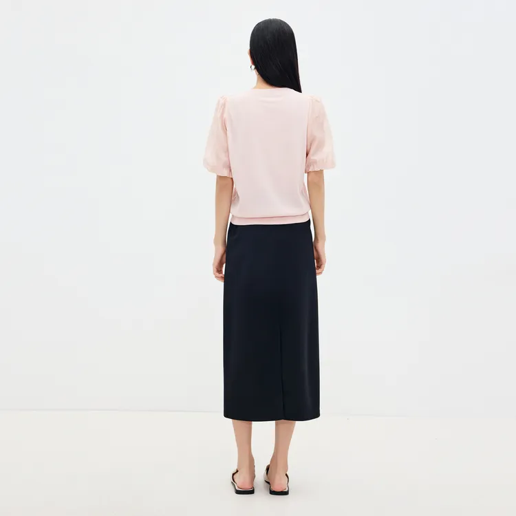 SHUIYUNJIAN Casual Long Skirts Women's Black-5
