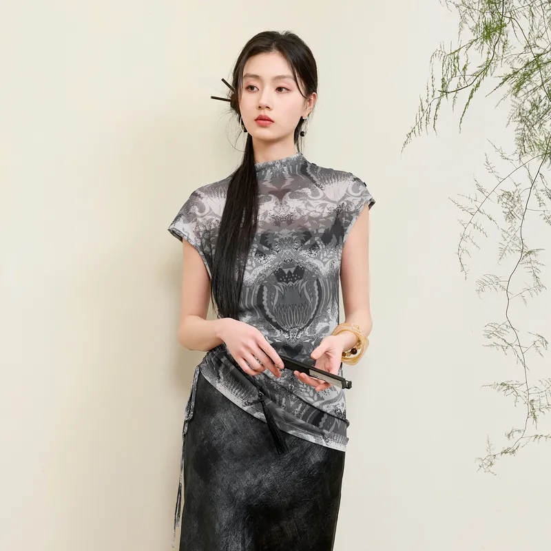 3COLOUR T Shirt Women's Silent Gray Blended-5