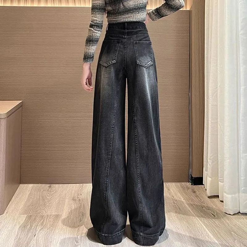 XIANSINIAO Jeans Women's Black Gray Color-2