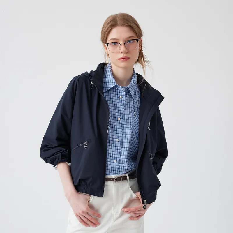 Teenie Weenie Cropped Coat Women's Navy Blue-3