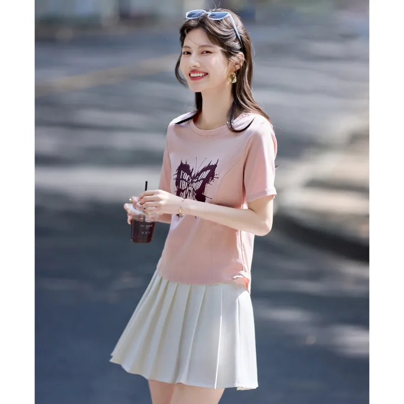 Still quiet T Shirts Women's Pink-3